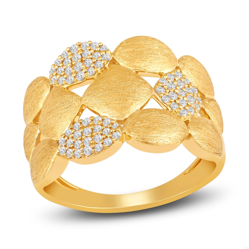 Main Image 1 of Diamond Pave Ring 1/4 ct tw Round 14K Yellow Gold