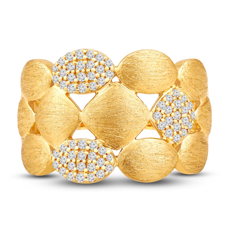 Main Image 3 of Diamond Pave Ring 1/4 ct tw Round 14K Yellow Gold