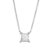 Thumbnail Image 1 of Lab-Created Diamond Solitaire Necklace 1 ct tw Princess 14K White Gold 19&quot; (SI2/F)