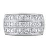 Thumbnail Image 3 of Diamond Multi Row Anniversary Band 3 ct tw Princess 14K White Gold