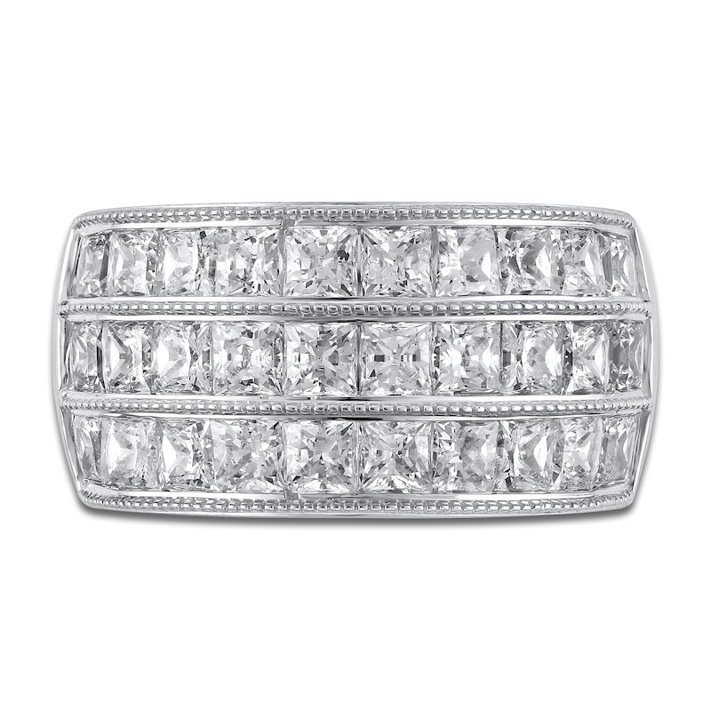 Main Image 3 of Diamond Multi Row Anniversary Band 3 ct tw Princess 14K White Gold