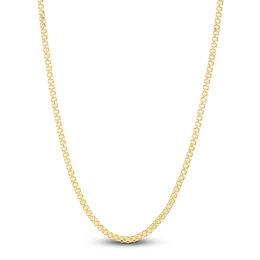 Hollow Bismark Chain Necklace 14K Yellow Gold 18&quot; 2.45mm