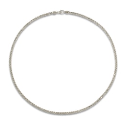 Hollow Wheat Chain Necklace 14K White Gold 20&quot; 3.0mm