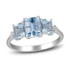 Thumbnail Image 0 of Women's Natural Aquamarine & Diamond 3-Stone Ring 1/20 ct tw 14K White Gold