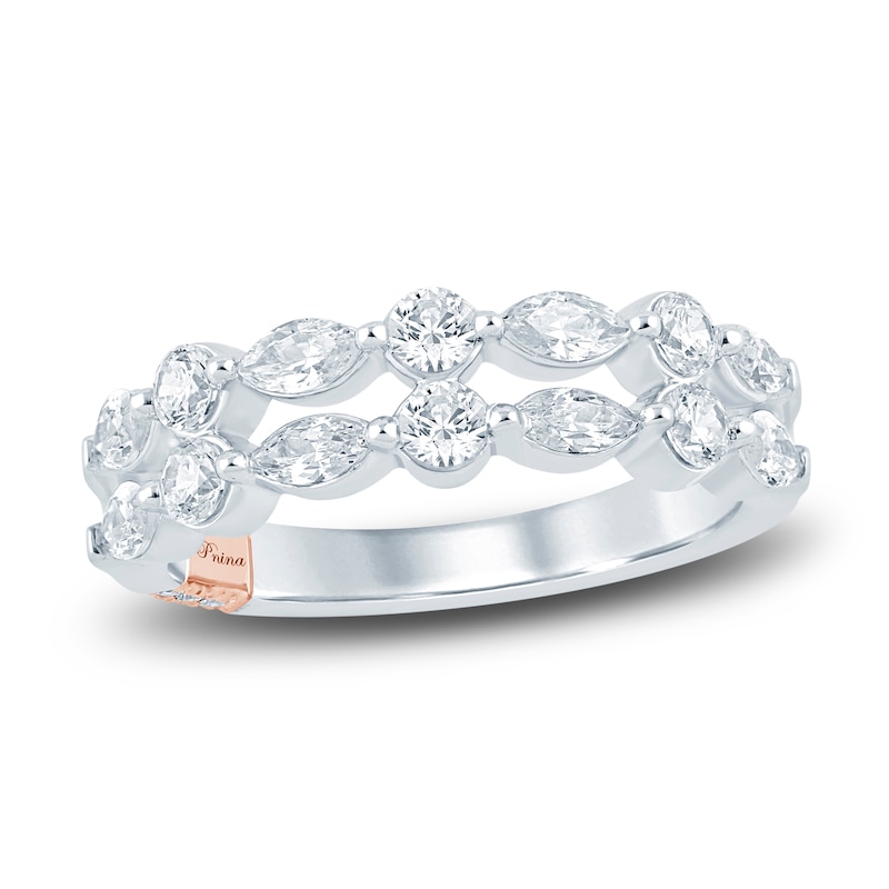 Main Image 1 of Pnina Tornai Double Row Diamond Wedding Band 1 ct tw Marquise/Round 14K White Gold