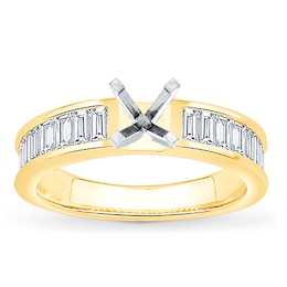 Diamond Engagement Ring Setting 1 ct tw Round 18K Yellow Gold