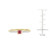 Thumbnail Image 4 of Square-Cut Natural Ruby Ring 1/20 ct tw Round 14K Yellow Gold