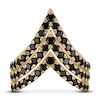 Thumbnail Image 2 of Black Diamond Three-Row Chevron Ring 2 ct tw 14K Yellow Gold