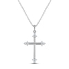 Thumbnail Image 1 of Diamond Trios Cross Necklace 1/4 ct tw Sterling Silver 18&quot;