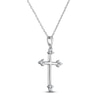 Thumbnail Image 2 of Diamond Trios Cross Necklace 1/4 ct tw Sterling Silver 18&quot;