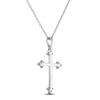 Thumbnail Image 3 of Diamond Trios Cross Necklace 1/4 ct tw Sterling Silver 18&quot;