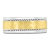 Thumbnail Image 2 of Men's Hammered Rope-Twist Wedding Band 14K Two-Tone Gold