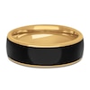 Thumbnail Image 2 of Men's Black Ceramic Stripe Wedding Band 14K Yellow Gold 7mm