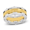 Thumbnail Image 1 of Men's Hammered Fashion Ring Stainless Steel & Yellow Ion Plating