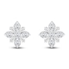 Thumbnail Image 0 of Baguette & Round-Cut Lab-Created Diamond Snowflake Stud Earrings 1 ct tw 14K White Gold