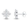 Thumbnail Image 1 of Baguette & Round-Cut Lab-Created Diamond Snowflake Stud Earrings 1 ct tw 14K White Gold