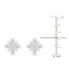 Thumbnail Image 3 of Baguette & Round-Cut Lab-Created Diamond Snowflake Stud Earrings 1 ct tw 14K White Gold