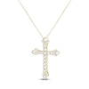 Thumbnail Image 2 of Baguette & Round-Cut Lab-Created Diamond Cross Necklace 2 ct tw 14K Yellow Gold 18&quot;