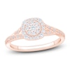 Thumbnail Image 1 of Multi-Diamond Cushion Halo Promise Ring 1/3 ct tw 10K Rose Gold