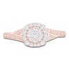 Thumbnail Image 3 of Multi-Diamond Cushion Halo Promise Ring 1/3 ct tw 10K Rose Gold