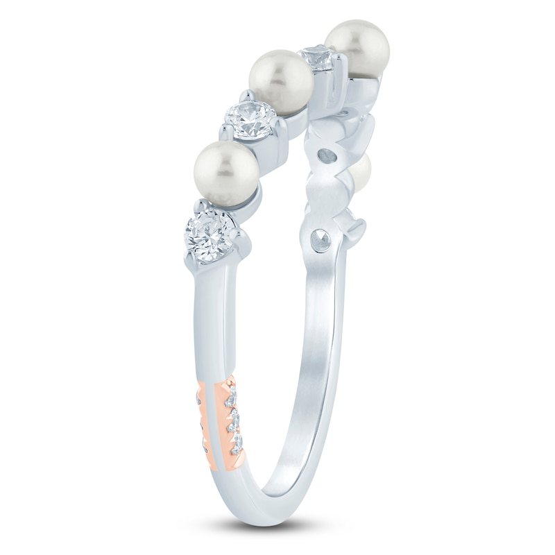 Main Image 2 of Pnina Tornai Cultured Pearl & Diamond Contour Anniversary Ring 1/3 ct tw 14K White Gold