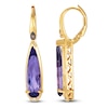 Thumbnail Image 1 of Le Vian Silhouette Elongated Pear-Shaped Natural Amethyst & Diamond Accent Earrings 14K Honey Gold