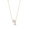 Thumbnail Image 1 of J'Lure Kite Step-Cut Lab-Created Diamond Three-Stone Necklace 3-1/2 ct tw 14K Yellow Gold 18&quot;