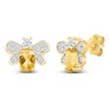 Thumbnail Image 2 of Oval-Cut Natural Citrine & Diamond Bee Stud Earrings 1/3 ct tw 10K Yellow Gold