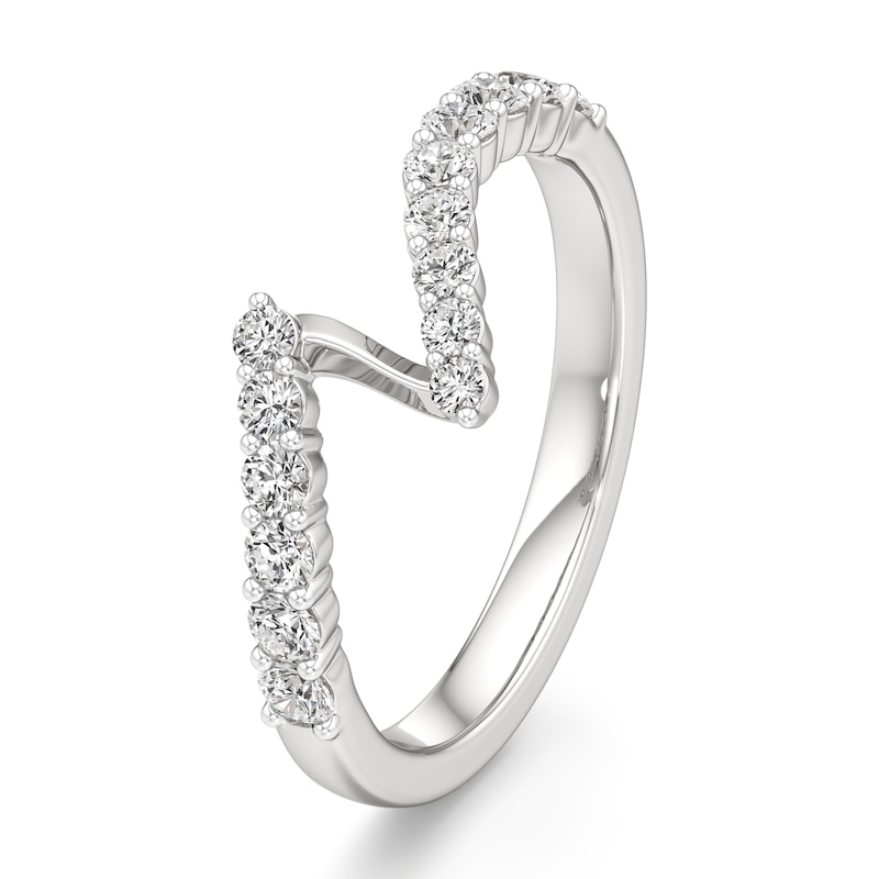 Main Image 4 of J'Lure Lab-Created Diamond Contour Wedding Band 3/8 ct tw 18K White Gold