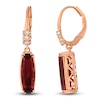 Thumbnail Image 1 of Le Vian Silhouette Elongated Cushion-Cut Natural Garnet Dangle Earrings 1/8 ct tw Diamonds 14K Strawberry Gold