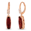 Thumbnail Image 2 of Le Vian Silhouette Elongated Cushion-Cut Natural Garnet Dangle Earrings 1/8 ct tw Diamonds 14K Strawberry Gold