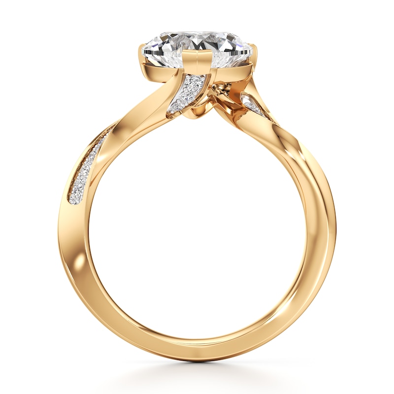 Main Image 2 of J'Lure Heart Brilliant-Cut Lab-Created Diamond Bypass Engagement Ring 2-1/6 ct tw 18K Yellow Gold