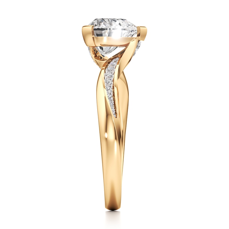 Main Image 3 of J'Lure Heart Brilliant-Cut Lab-Created Diamond Bypass Engagement Ring 2-1/6 ct tw 18K Yellow Gold