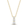 Thumbnail Image 1 of Lab-Created Diamond Graduated Three-Stone Drop Necklace 1/4 ct tw 14K Yellow Gold 18&quot;