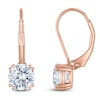 Thumbnail Image 1 of Round-Cut Lab-Created Diamond Solitaire Drop Earrings 2 ct tw 14K Rose Gold (SI2/F)