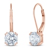 Thumbnail Image 2 of Round-Cut Lab-Created Diamond Solitaire Drop Earrings 2 ct tw 14K Rose Gold (SI2/F)