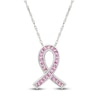 Thumbnail Image 1 of Pink Lab-Created Sapphire Ribbon Necklace Sterling Silver 18&quot;