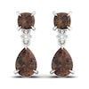 Thumbnail Image 1 of Natural Smoky Quartz Earrings 1/20 ct tw Diamonds 14K White Gold