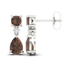 Thumbnail Image 2 of Natural Smoky Quartz Earrings 1/20 ct tw Diamonds 14K White Gold