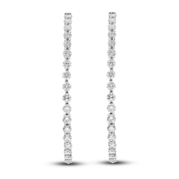 Diamond Hoop Earrings 6-1/3 ct tw Round 14K White Gold