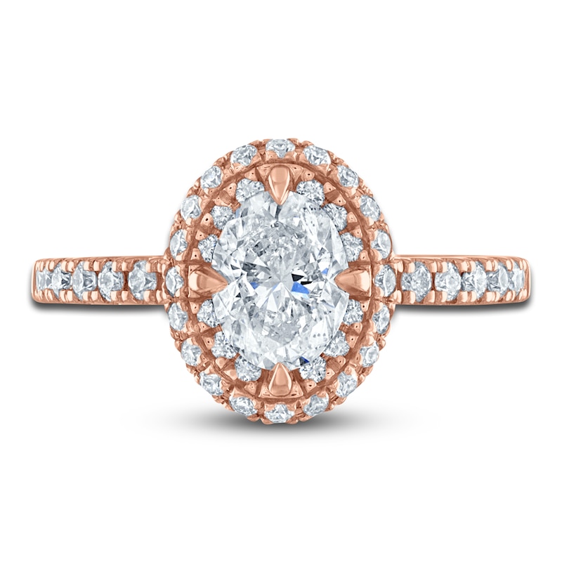 Main Image 3 of Vera Wang WISH Diamond Engagement Ring 2-3/8 ct tw Oval/ Round 18K Rose Gold