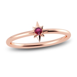 Juliette Maison Natural Rhodolite Garnet Starburst Ring 10K Rose Gold