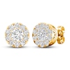 Thumbnail Image 0 of Lab-Created Diamond Halo Earrings 1-1/2 ct tw Round 14K Yellow Gold