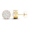 Thumbnail Image 1 of Lab-Created Diamond Halo Earrings 1-1/2 ct tw Round 14K Yellow Gold