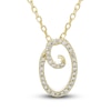 Thumbnail Image 1 of Diamond Initial O Pendant Necklace 1/10 ct tw Round 10K Yellow Gold 18&quot;