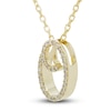 Thumbnail Image 2 of Diamond Initial O Pendant Necklace 1/10 ct tw Round 10K Yellow Gold 18&quot;