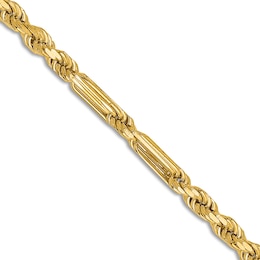 Diamond-Cut Solid Rope Chain Necklace 14K Yellow Gold 24&quot; 3.0mm