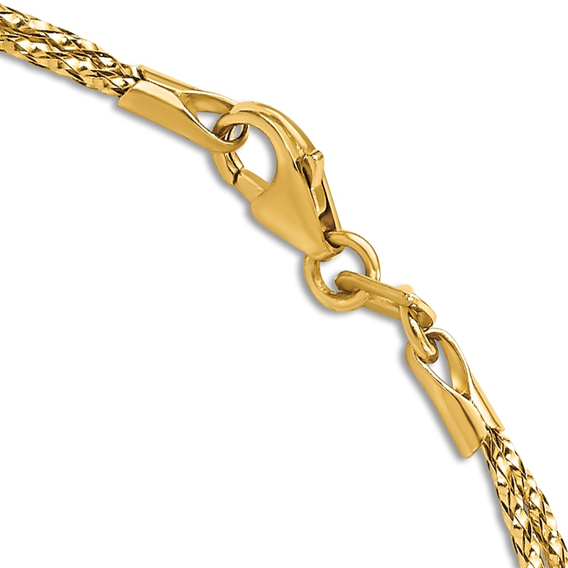 Main Image 3 of Double Strand Beaded Chain Necklace 14K Yellow Gold 17&quot;