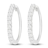 Thumbnail Image 2 of Diamond Hoop Earrings 1/4 ct tw 10K White Gold