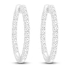 Thumbnail Image 2 of Diamond Hoop Earrings 1 ct tw 14K White Gold